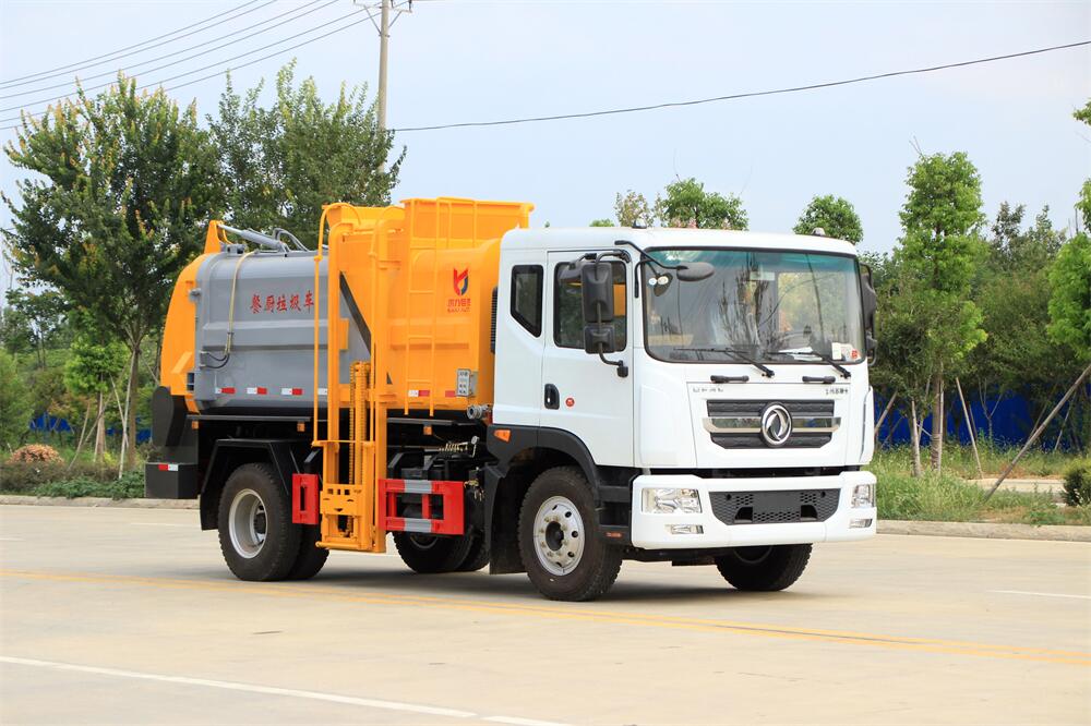 10方餐廚垃圾車-東風D9國六10方廚余泔水餐廚垃圾車廠家（方罐）